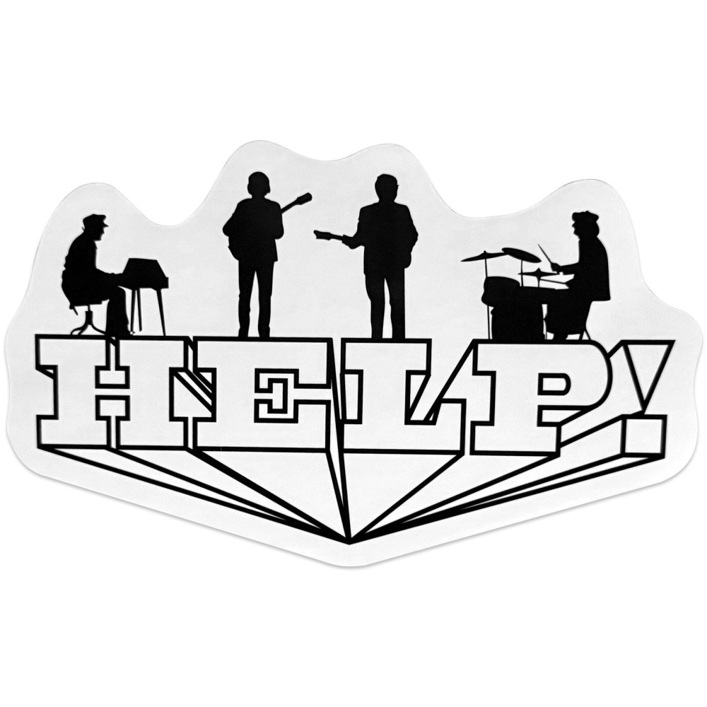 The Beatles - Help! 3D Sticker - Wit/Zilverkleurig